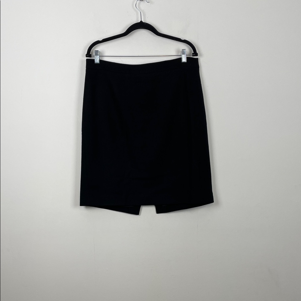 J Crew The Pencil Skirt Career Wool Blend Classic Black Women's 12 Lined Skirt